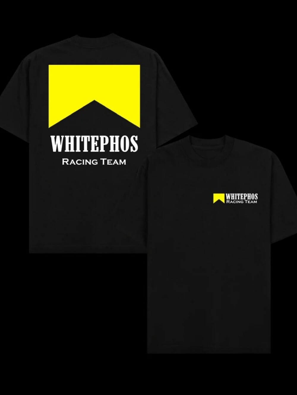 WhitePhosphor Racing Team T Shirt Black Yellow Marlboro Style Graphic  Size XL